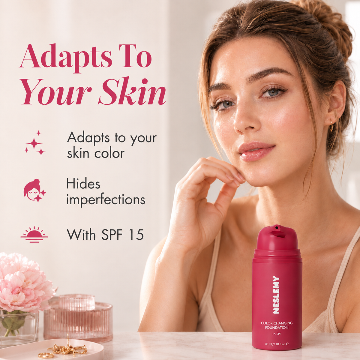 NESLEMY™ Adaptive Glow Foundation – A Monthly Ritual for Fresh-Looking Skin
